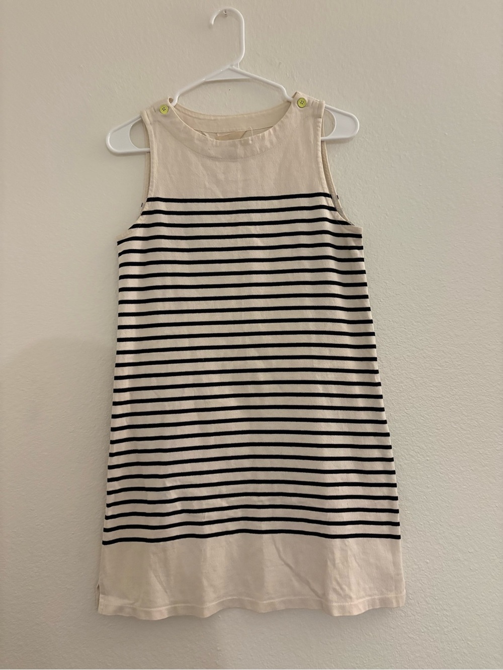 ALLIHOP Striped Mini Dress in Cream & Black